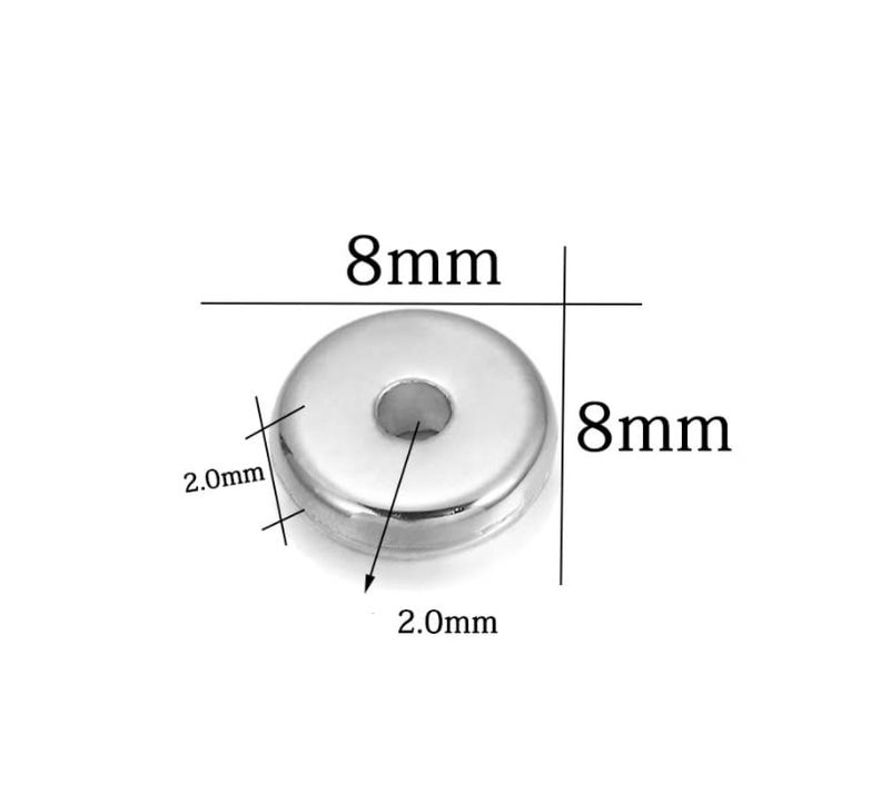 HLLMX Duehut HLLMX 150 PCS Plastics Spacer Beads Flat Round Disc 8mm Gold Flat Round Spacer Beads Disc Loose Jewelry Making Beads for DIY Bracelet Necklace Crafts (Golden) - Image 2